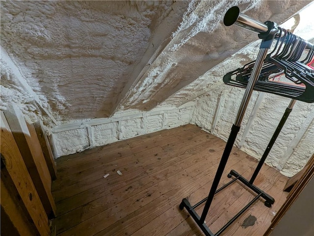 view of unfinished attic