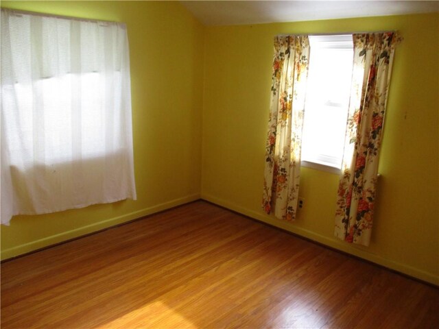 spare room with wood-type flooring