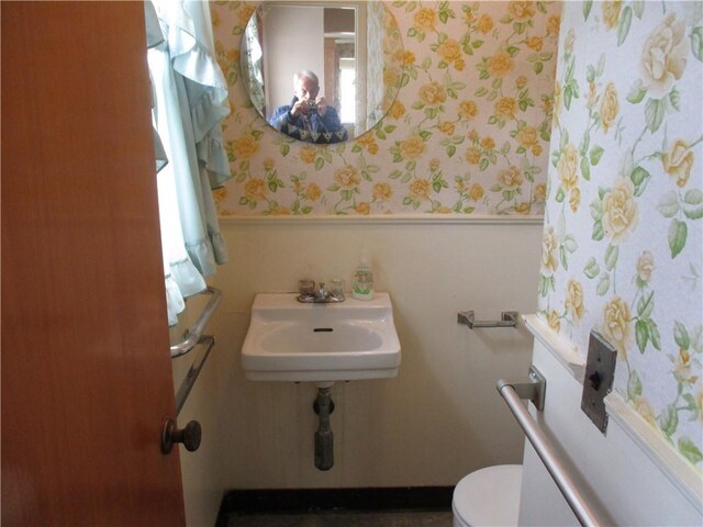 bathroom featuring toilet and sink