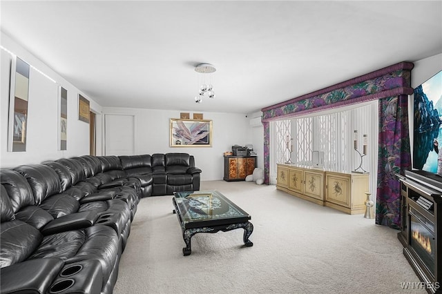 living room with carpet flooring