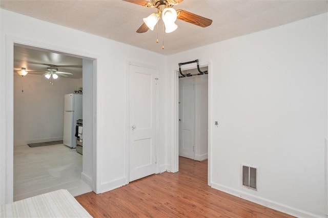 empty room with light wood-type flooring