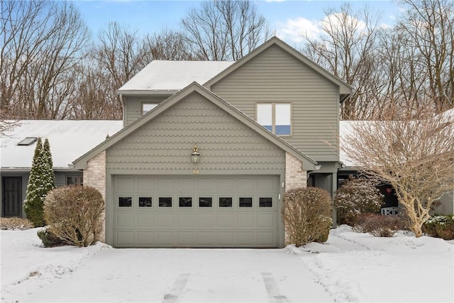 view of front property with a garage