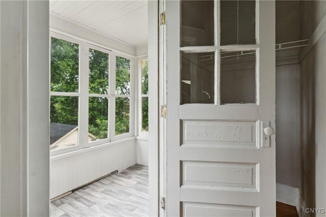 view of unfurnished sunroom