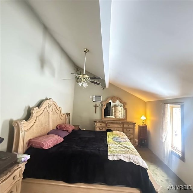 bedroom featuring vaulted ceiling