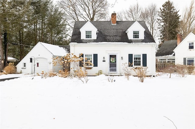 view of new england style home