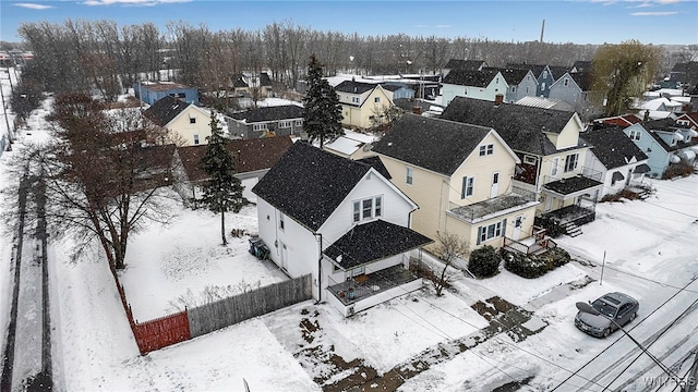 view of snowy aerial view