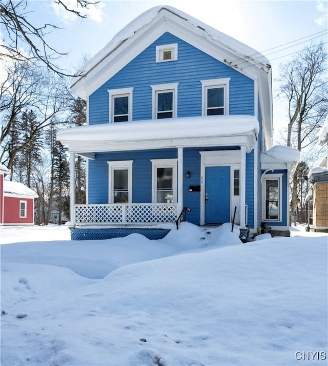 view of front of house featuring covered porch