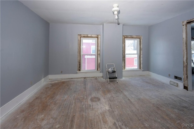 empty room with light wood-type flooring