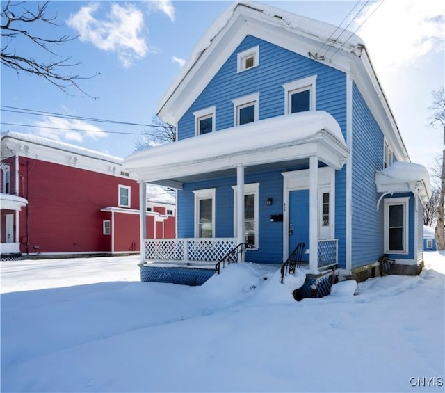 view of front of home with covered porch