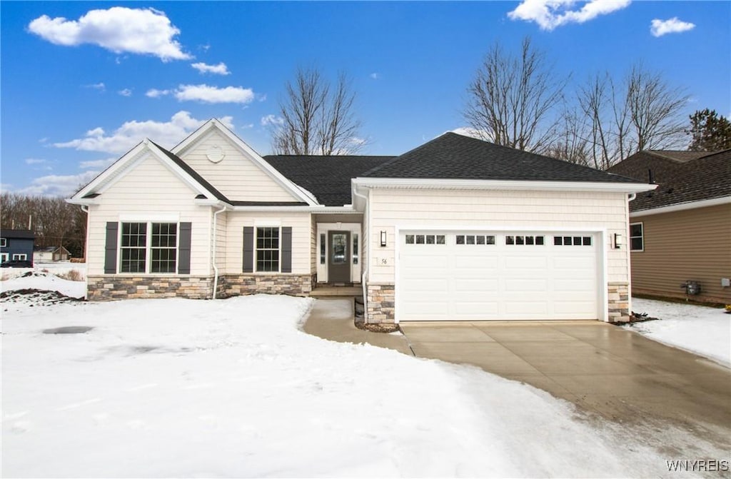 view of front of home with a garage