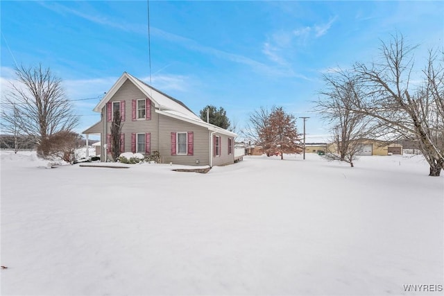 view of snowy exterior