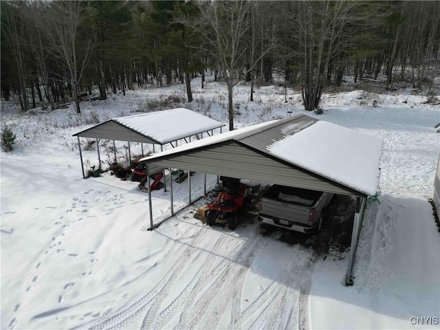 exterior space with a carport