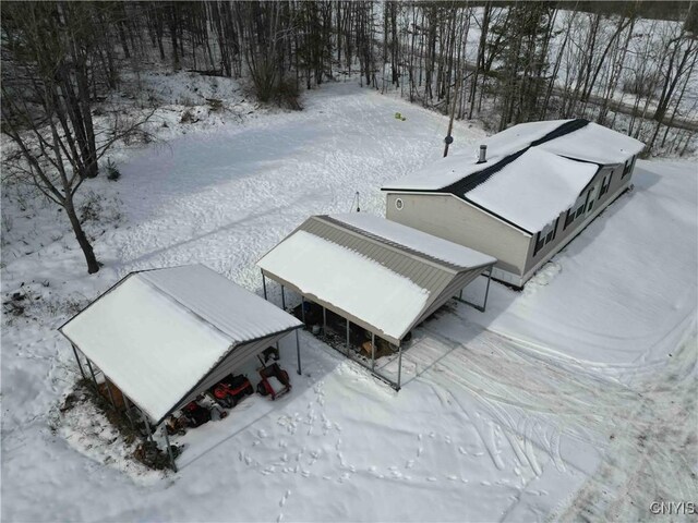 view of snowy aerial view