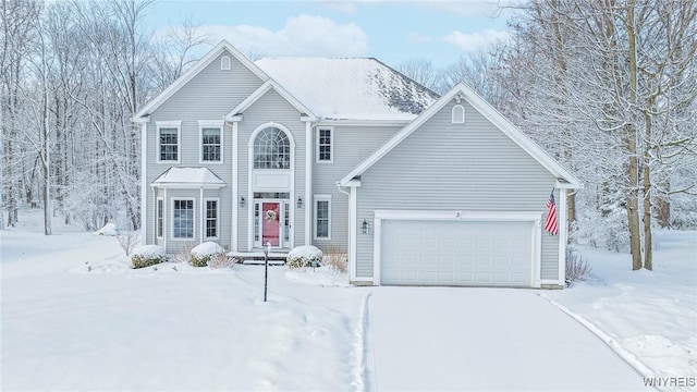 view of front facade with a garage