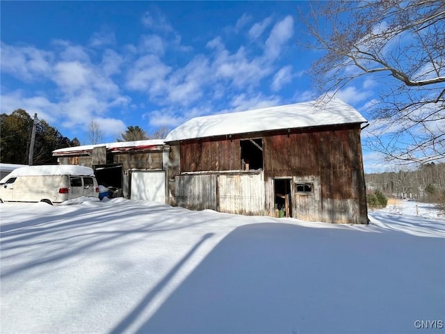 view of snow covered structure