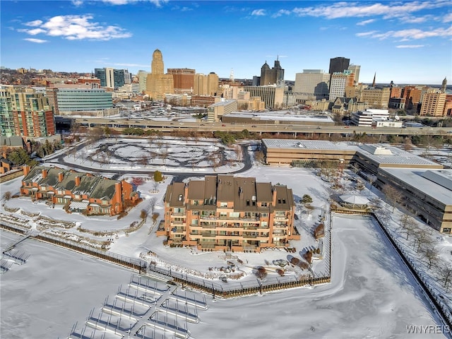 view of snowy aerial view