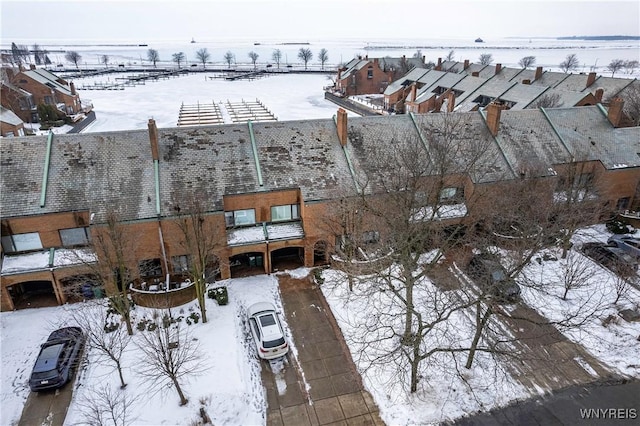 view of snowy aerial view