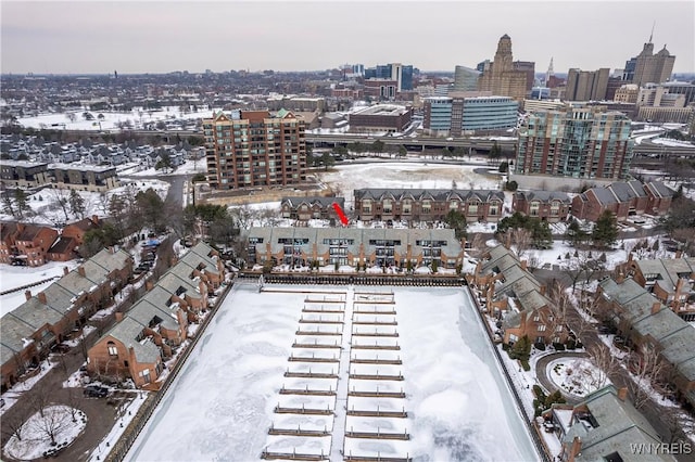 view of snowy aerial view