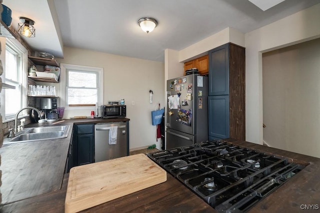 kitchen with appliances with stainless steel finishes and sink