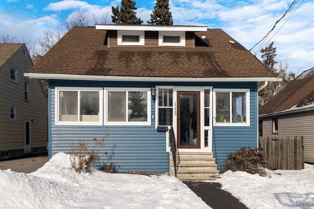 view of bungalow