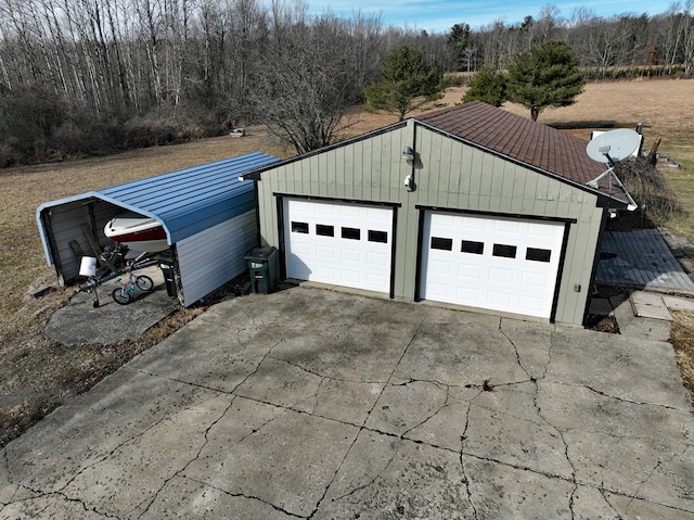 view of garage