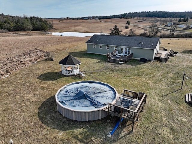 aerial view with a rural view