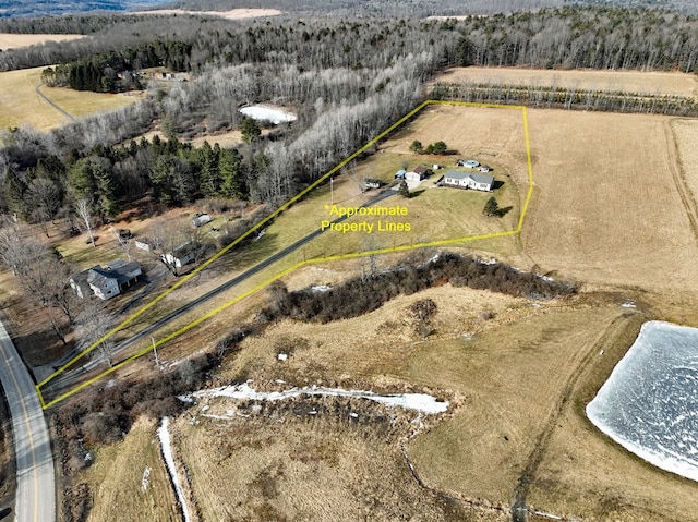 bird's eye view featuring a rural view