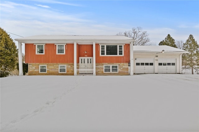 bi-level home with a garage