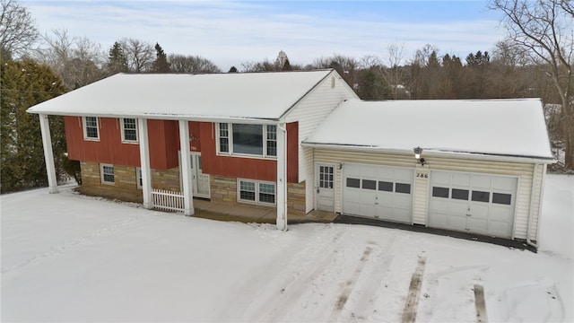 view of front of home with a garage