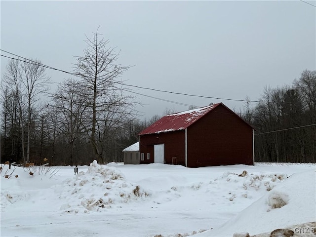 view of snow covered structure