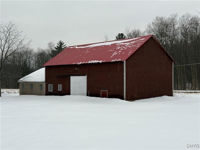 view of snow covered structure