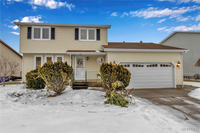 view of property featuring a garage