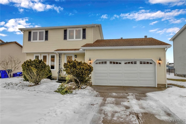 view of property with a garage