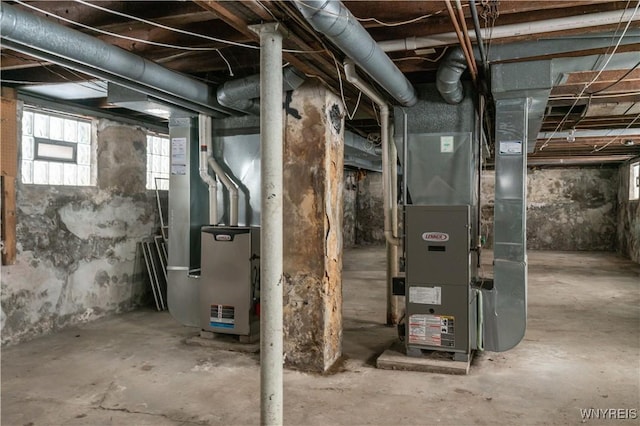 utility room with heating unit