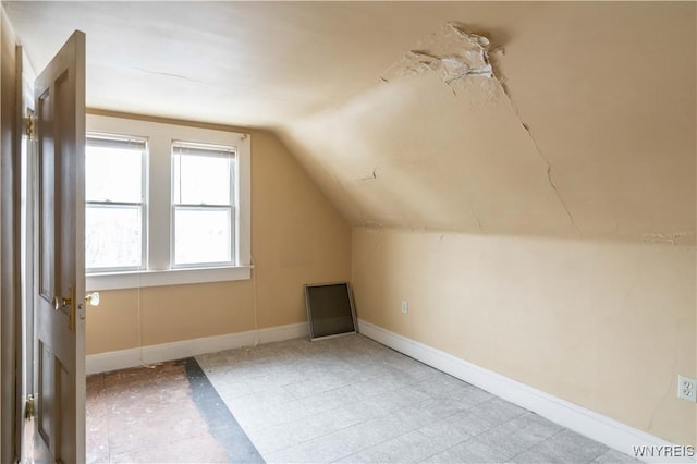 bonus room with lofted ceiling