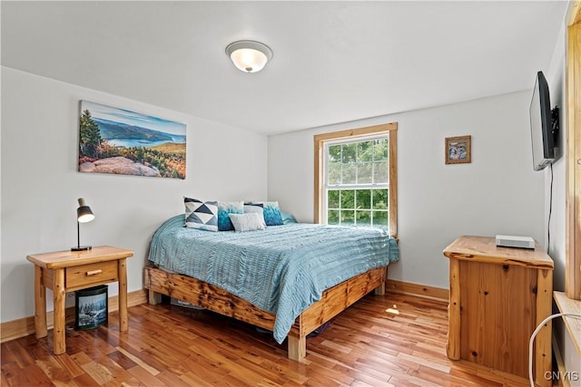 bedroom featuring light hardwood / wood-style floors