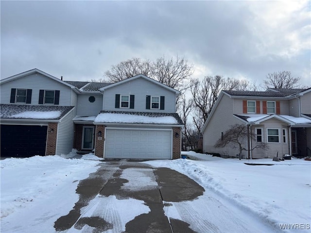 view of front property with a garage