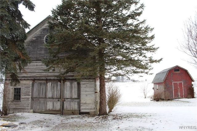 view of snow covered structure