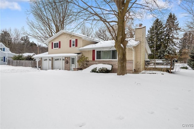 tri-level home featuring a garage