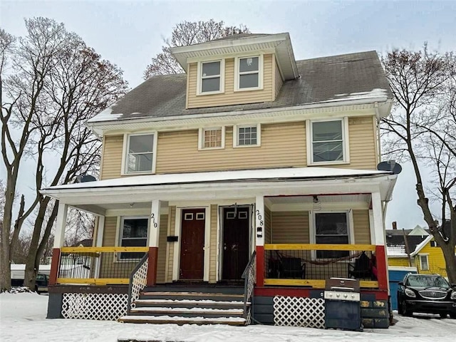 view of front of home with covered porch