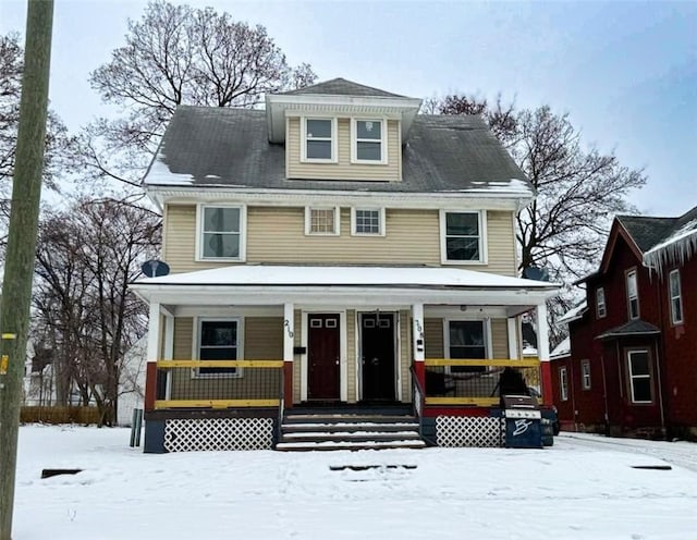 view of front of home with covered porch