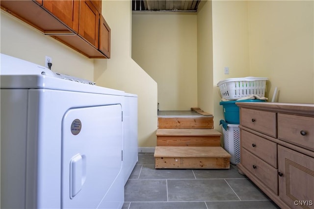 20 Petrie St, Little Falls-City, NY 13365 - washroom with dark tile patterned floors, washer and dryer, and cabinets