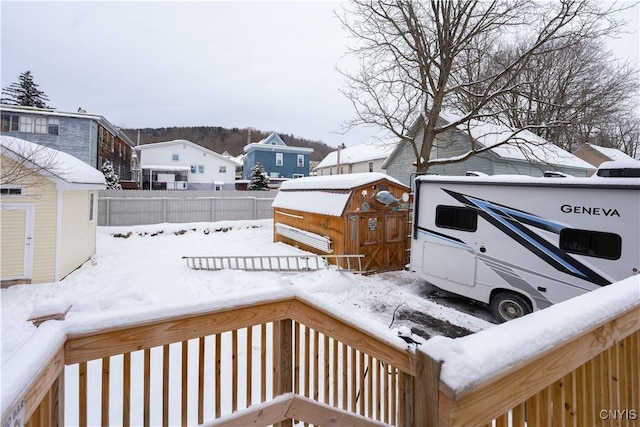 20 Petrie St, Little Falls-City, NY 13365 - snowy yard with a storage unit