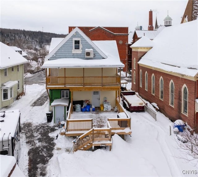 20 Petrie St, Little Falls-City, NY 13365 - snow covered property with a wooden deck