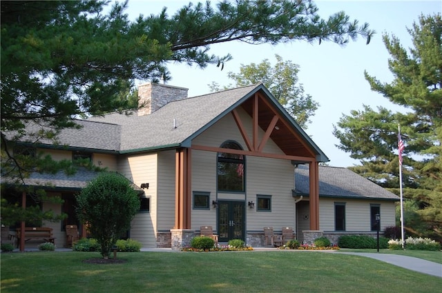 7 Cliffside Dr, South Bristol, NY 14424 - view of front of property featuring a front lawn and french doors