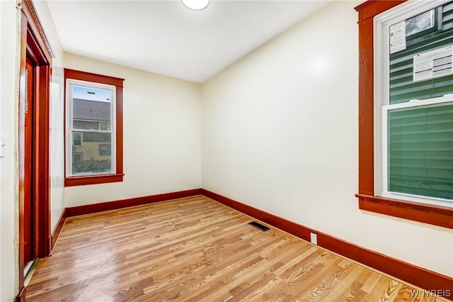 empty room featuring light hardwood / wood-style flooring