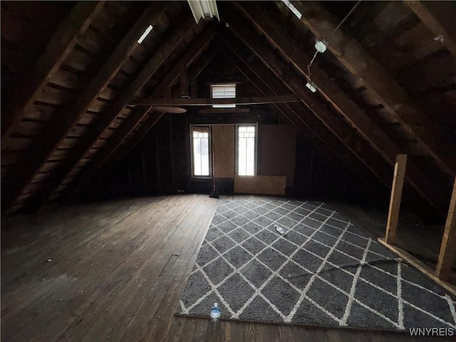 view of unfinished attic