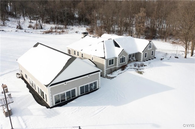 view of snowy aerial view