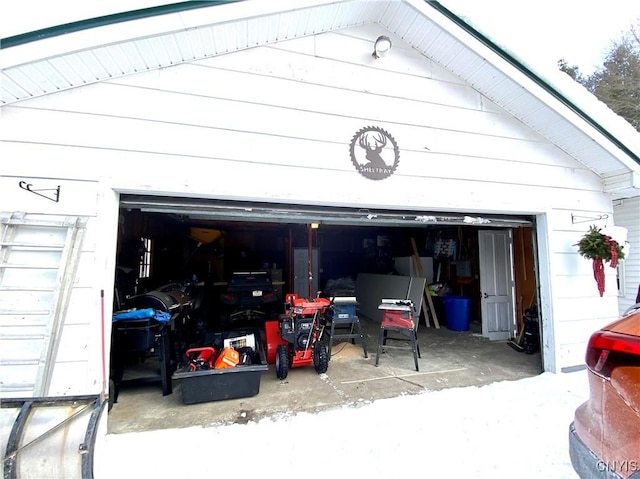 view of garage