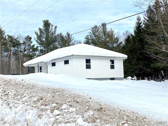 view of snowy exterior